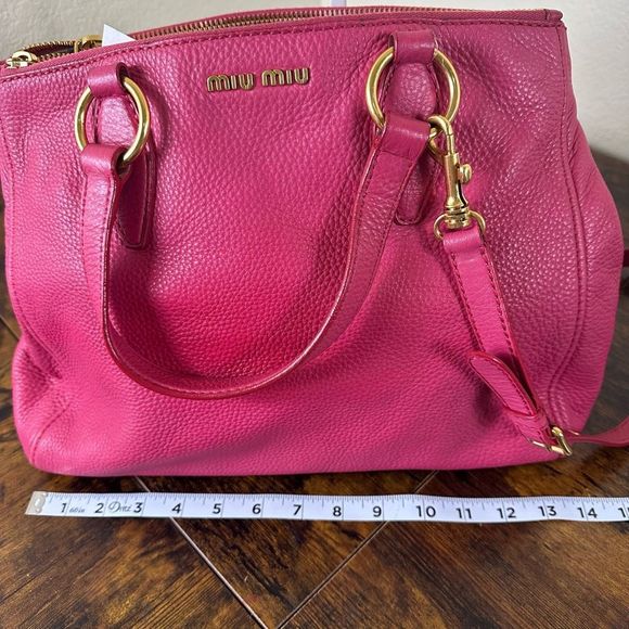 Miu Miu Pink Leather Handbag W/ Certificate of Authenticity - Picture 12 of 16